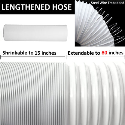 FUBININA 80" Portable Air Conditioner Hose, AC Hose with 5.9" Diameter, Anti-Clockwise Thread AC Exhaust Hose for Portable AC Vent Replacement Tube Compatible with LG Air Conditioner Part 🍁 All In One Marketplace Canada