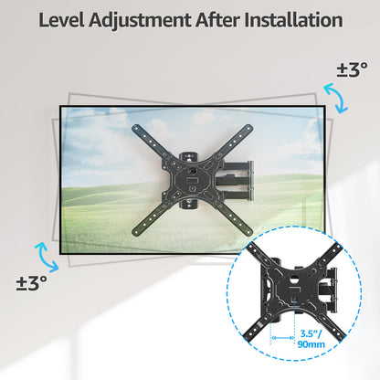 MOUNTUP TV Wall Mounts for Most 26-60 Inches TVs, Full Motion TV Bracket with Swivel and Extension, Articulating Arms, Tilt, Leveling, Single Stud Design, Max VESA 400x400mm up to 77lbs, MU0009 🍁 All In One Marketplace Canada