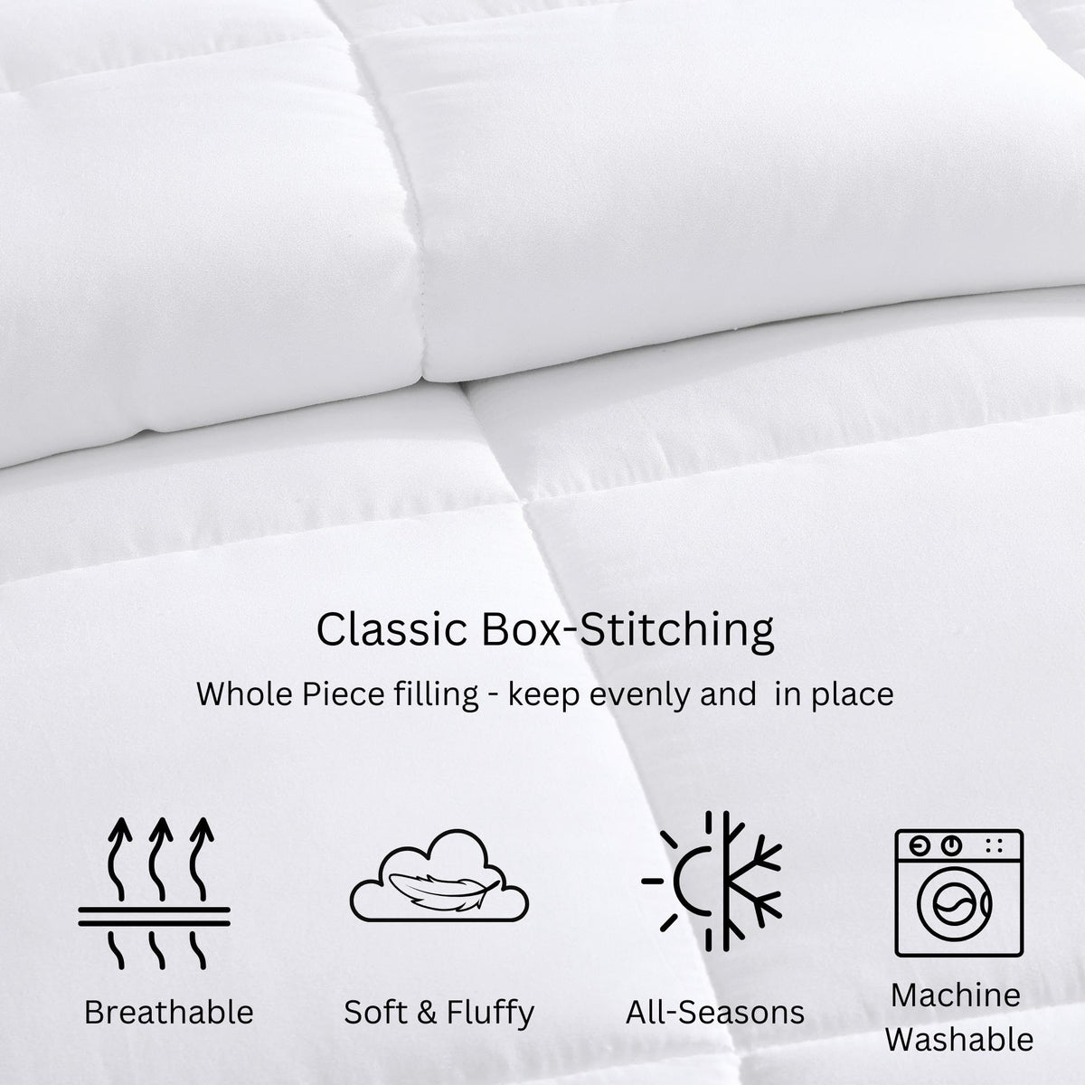 Comforter Twin Size Goose Down Alternative Microfiber Quilted Solid Comforter/Duvet Insert - Ultra Soft Hypoallergenic Bedding - Medium Warmth for All Seasons Twin Comforter - White 🍁 All In One Marketplace Canada
