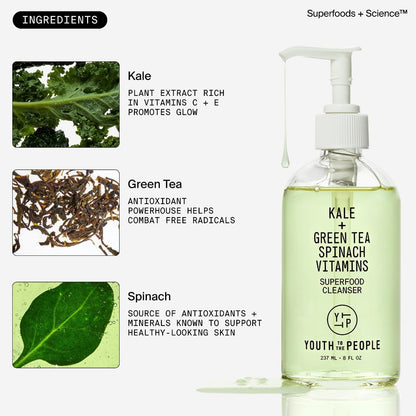 YTTP Superfood Travel Size Face Cleanser - Daily Face Wash, Pore Minimizer + Makeup Remover - Lightweight & Hydrating Gel to Foaming Face Wash for Glowing Skin - Vegan Skin Care for Men & Women (2oz) 🍁 All In One Marketplace Canada