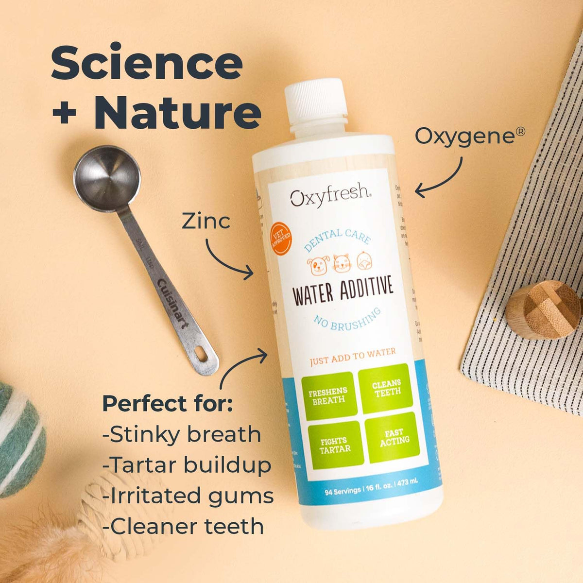 Oxyfresh Premium Pet Dental Care Solution Pet Water Additive: Best Way to Eliminate Bad Dog Breath and Cat Bad Breath - Fights Tartar & Plaque - So Easy, Just Add to Water! Vet Recommended 16 oz. 🍁 All In One Marketplace Canada