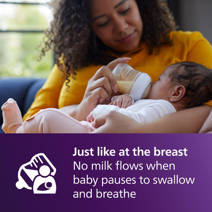 Philips Avent Natural Baby Bottle with Natural Response Nipple (Slow Flow, Flow 2), 4oz, 3-pack, SCY900/03 🍁 All In One Marketplace Canada