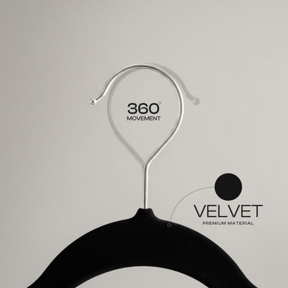 Utopia Home Velvet Hangers 50 Pack, Heavy Duty, Non-Slip, Space Saving Felt Clothes Hangers with 360° Hook & Notches (Black) 🍁 All In One Marketplace Canada