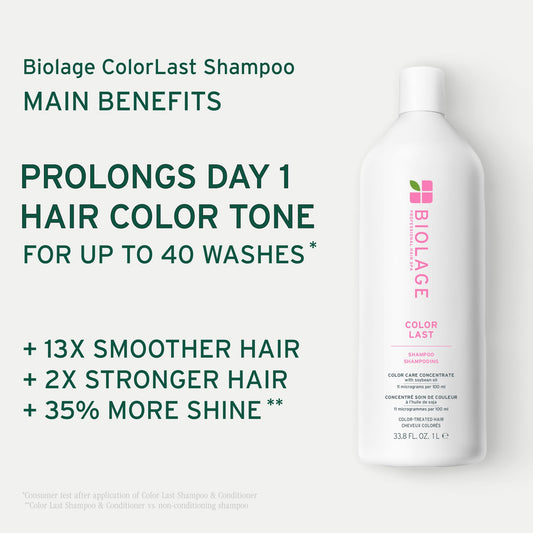 BIOLAGE ColorLast Shampoo , Shampoo for Colored-Treated Hair , Helps Maintain Color Depth, Tone & Hair Shine , Paraben-Free Shampoo , 1 litre 🍁 All In One Marketplace Canada