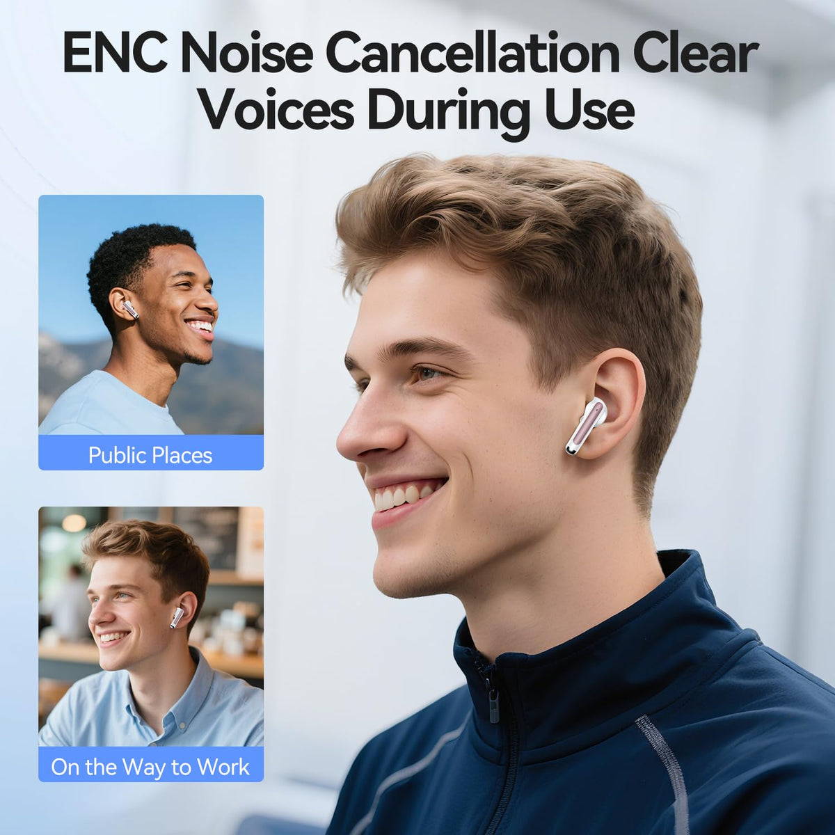 Wireless Earbuds, Bluetooth 5.4 in-Ear Headphones Wireless Bluetooth with ENC 4 Mics, Bluetooth Earbuds 50 Hour Noise-Cancelling Ear Buds with LED Indicator, IPX7 Waterproof for Sports/Work Rosa Gold 🍁 All In One Marketplace Canada