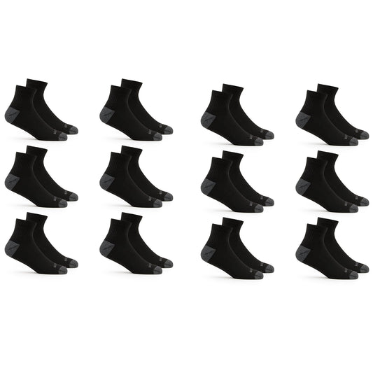 Fruit of the Loom mens 12 Pair Pack Dual Defense Cushioned Casual Sock, Black, 6-12 🍁 All In One Marketplace Canada