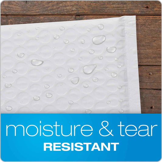 Quality Park Bubble Mailers, 6 x 9 Shipping Envelopes, Water Resistant White Poly Padded Envelopes, Redi-Strip Peel Off Closure, 50 Per Box (QUA85856) 🍁 All In One Marketplace Canada