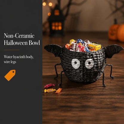 Mud Pie Halloween Bat Candy Bowl, Footed Hyacinth Serving Bowl