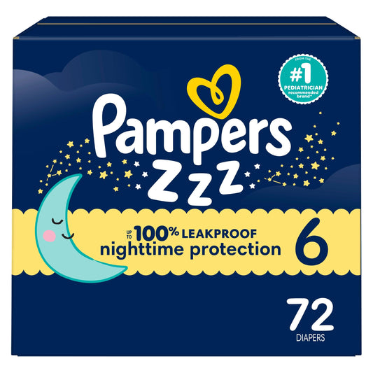 Pampers Diapers Size 6, 72 Count - Pampers Swaddlers Overnights Disposable Baby Diapers, Enormous Pack (Packaging & Prints May Vary) 🍁 All In One Marketplace Canada