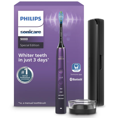 Philips Sonicare DiamondClean 9000 Electric Toothbrush - Sonic Toothbrush with App, Pressure Sensor, 12 Brushing Settings, Replacement Reminder, Charging Stand, Travel Case, Amethyst, HX9911/91 🍁 All In One Marketplace Canada