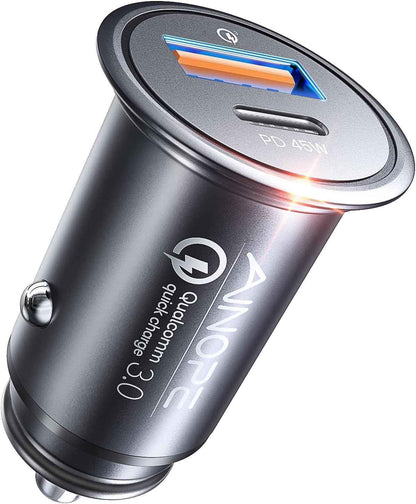 AINOPE 67.5W Mini Cigarette Lighter Adapter, [True Dual Fast Charge] Car Charger USB C Fast Charger, USB C Car Charger, Aero-Grade Metal 12V USB Outlet for iPhone 17 16 Pro Max Air Samsung Android 🍁 All In One Marketplace Canada