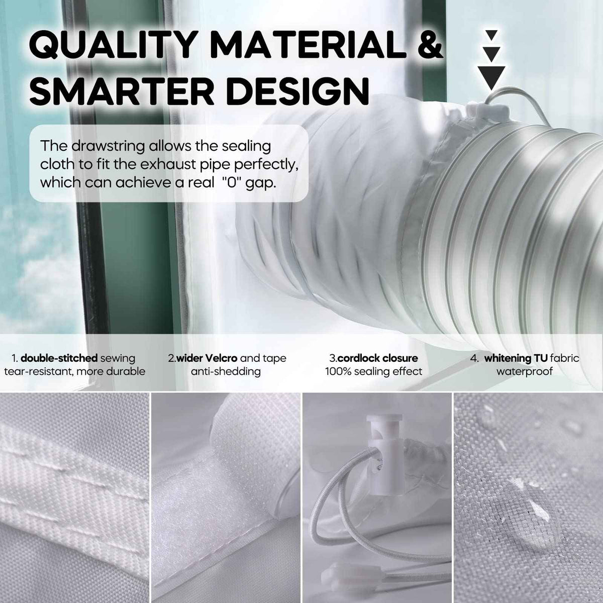 LOVIGA Portable Air Conditioner Window Kit, Window Vent Kit Seal Kit for Portable Air Conditioner Dryer, 25x102~162cm Length Adjustable 2022 Upgraded 100% Sealing Waterproof Easy to Install 🍁 All In One Marketplace Canada