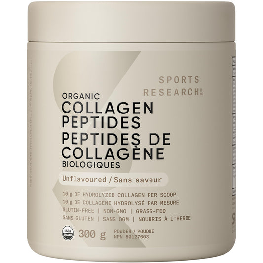 Sports Research® Organic Collagen Peptides - Hydrolyzed Type I & III Collagen with 18 Essential Amino Acids | Sustainable & Traceable Formula, Gluten-Free & Non-GMO | Unflavored Powder | 30 Servings 🍁 All In One Marketplace Canada