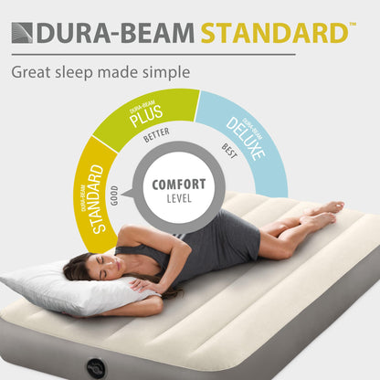 INTEX 64101E Dura-Beam Standard Single-High Air Mattress: Fiber-Tech – Twin Size – 10in Bed Height – 300lb Weight Capacity – Pump Sold Separately 🍁 All In One Marketplace Canada