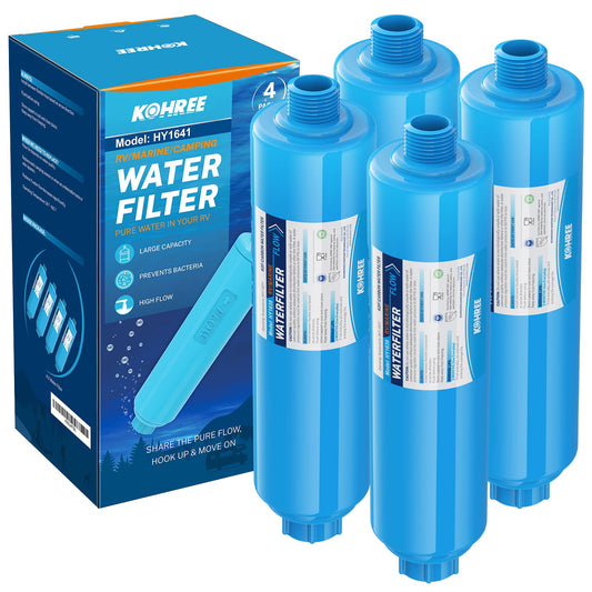 Kohree RV Water Filter, RV Marine Inline KDF Water Filter with NSF & BPA Free Certified, Greatly Reduce Chlorine Heavy Metals Bad Taste Odors and Sediment - 4 Pack 🍁 All In One Marketplace Canada