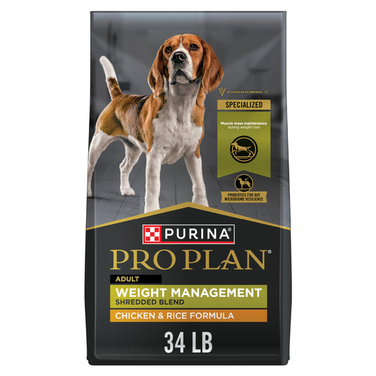Purina Pro Plan Weight Management Dry Dog Food, Shredded Blend Chicken - 15.4 kg Bag 🍁 All In One Marketplace Canada