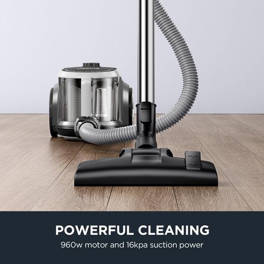 Eureka Bagless Canister Vacuum for Carpets and Hard Floors, Powerful Lightweight Vacuum Cleaner with Large Dust Cup Extension Tube 2-in-1 Crevice Tool Floor Nozzle, Silver, NEN180C w/HEPA Filter 🍁 All In One Marketplace Canada