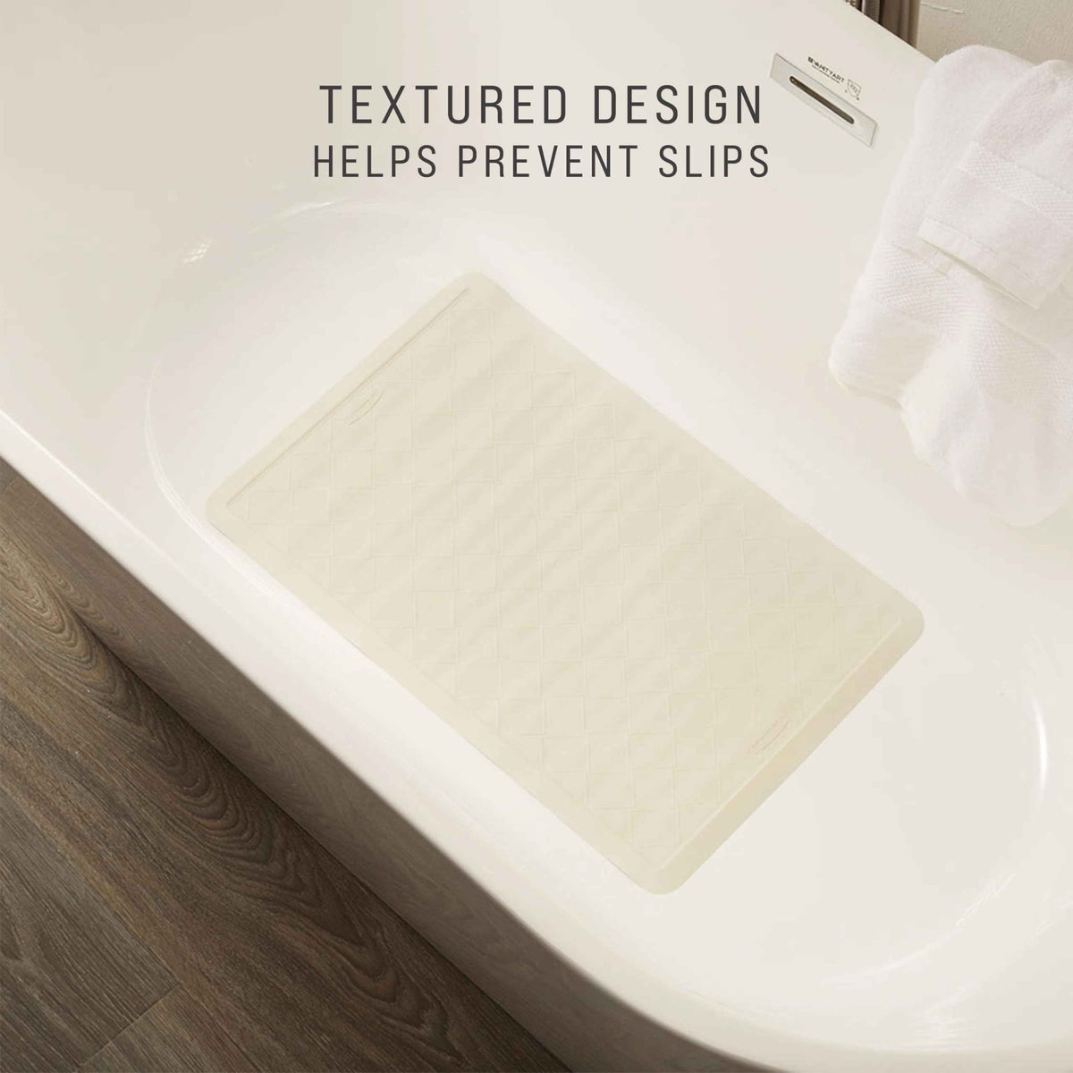 Rubbermaid Commercial Products Bath Tub and Shower Mat | Medium - 14 x 24 in. | White | Machine Washable | Safti-Grip Non-Slip Bathroom Mat with Suction Cups for Home/Hotel/Shower/Bathtub 🍁 All In One Marketplace Canada