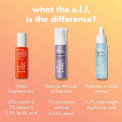 e.l.f. SKIN Bright Icon Vitamin C + E + Ferulic Face Serum, Brightening & Soothing with 15% Vitamin C, Vegan & Cruelty-Free 🍁 All In One Marketplace Canada