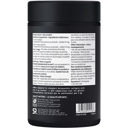 Sports Research® Triple Strength Astaxanthin Supplement from Algae w/Organic Coconut Oil - Natural Support for Skin & Eye Health - Non-GMO & Gluten Free - 12mg, 60 Softgels - 2 Month Supply 🍁 All In One Marketplace Canada