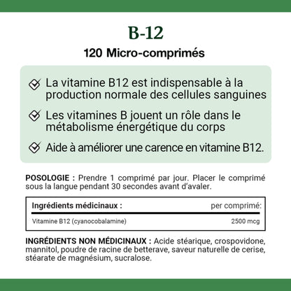 NATURE'S BOUNTY Vitamin B-12 Supplement, 2500 mcg, Quick Dissolve Tablets, Natural Cherry Flavour, Helps In Energy Metabolism, Essential In Normal Formation Of Blood Cells, 120 Tablets, 42 g 🍁 All In One Marketplace Canada