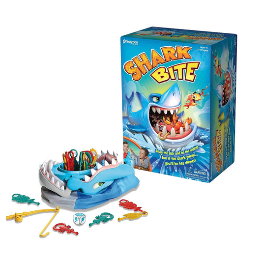 Pressman Shark Bite - Roll the Die and Fish for Colorful Sea Creatures Before the Shark Bites Game!, 5'' - Trilingual 🍁 All In One Marketplace Canada
