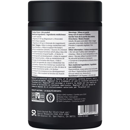 Sports Research® Magtein Magnesium L-Threonate Capsules - Magnesium Supplement for Memory, Focus & Cognition - 144mg Elemental Magnesium per Dose - Supports Sleep & Mood, 90 Capsules for Adults 🍁 All In One Marketplace Canada