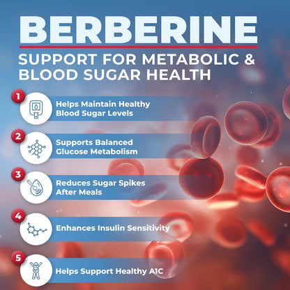 Berberine Supplement HCL 1000mg (2 x 500mg Vegan Capsules) | High Potency Berberine Supports Glucose, Fat Metabolism & Heart Health | Third Party Tested for Potency & Purity | Canadian Made, Quality Assured 🍁 All In One Marketplace Canada