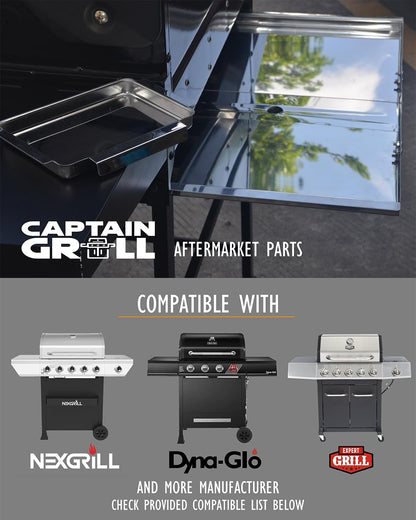 Grease Tray with Catch Pan - Adjustable Drip Pan for Gas Grill Models from Dyna Glo, Nexgrill, Expert Grill, Kenmore, BHG and More - Stainless Steel Grill Replacement Parts(Width 24"-30") 🍁 All In One Marketplace Canada