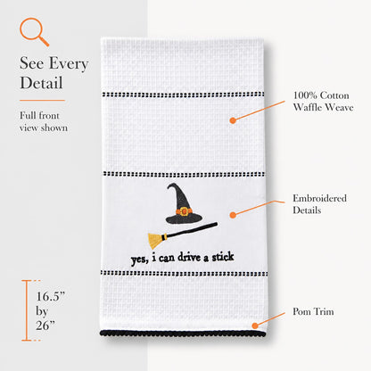 Mud Pie Halloween Towel, Drive Stick, 16 1/2" x 26"