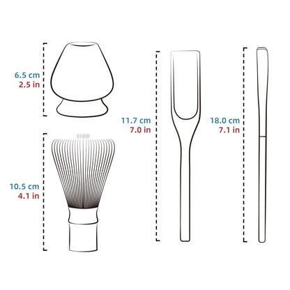 TEANAGOO MA-01 Japanese Matcha Ceremony Accessory, Matcha Whisk (Chasen), Traditional Scoop (Chashaku), Tea Spoon, Whisk Holder, The Perfect Set to Prepare a Traditional Cup of Matcha. 🍁 All In One Marketplace Canada