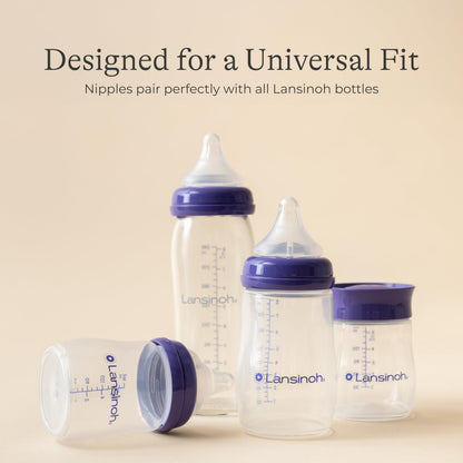 Lansinoh Anti-Colic Baby Bottles for Breastfeeding Babies, 5 Ounces, 3 Count, Includes 3 Slow Flow Nipples, Size S 🍁 All In One Marketplace Canada