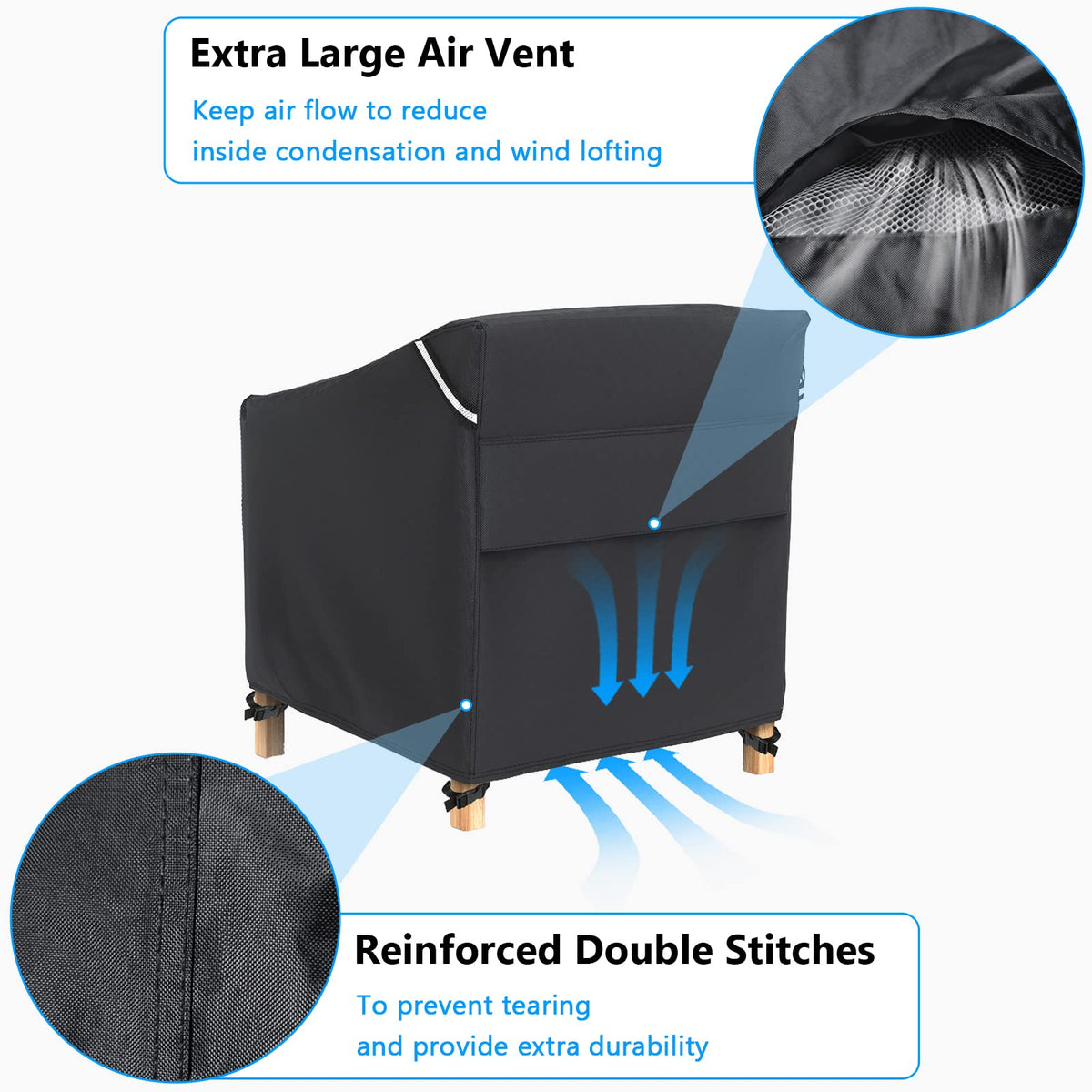 Gasadar Patio Chair Cover-2 Pack, Heavy Duty Waterproof UV Resistant Anti-Fading Chair Covers for Lawn Outdoor Furniture Chairs,35"W x 38"D x 31"H 🍁 All In One Marketplace Canada