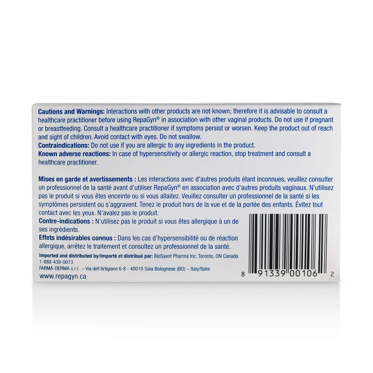 RepaGyn Vaginal Dryness Moisturizer - Helps Relieve Vaginal Dryness and Moisturizes Vaginal Tissue - Made with Hyaluronic Acid to Promote Healing of Vaginal Mucosa - Non-hormonal Natural Health Product 🍁 All In One Marketplace Canada