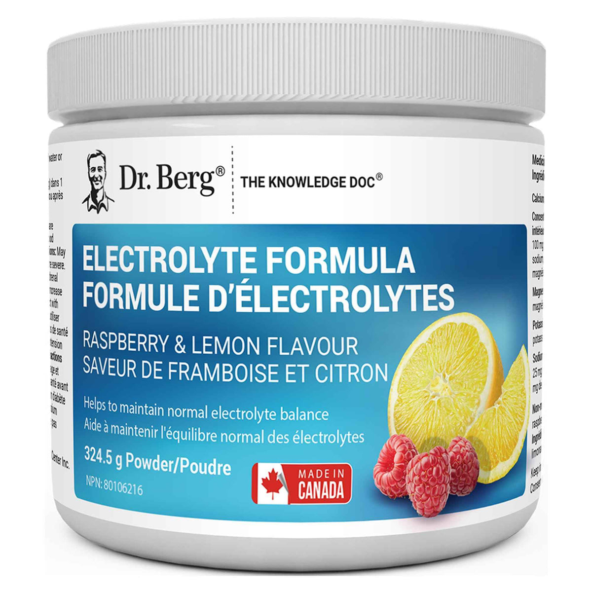 Dr. Berg Electrolytes Powder No Sugar - Enhanced w/ 1000 mg of Potassium & Real Sea Salt - Zero Sugar Electrolyte Powder - Raspberry & Lemon Flavor Hydration Powder Electrolytes - 50 Servings 🍁 All In One Marketplace Canada