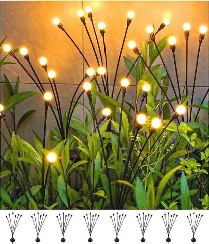 SIOTMERA 8 Count Solar Lights Outdoor Waterproof IPX5, Solar Garden Lights, Wind Swaying Firefly Lights, Solar Christmas Lights, for Yard Lawn Pathway Decoration Lighting,6LED WarmYellow 🍁 All In One Marketplace Canada
