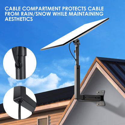 Bloazzup Starlink Mount for Standard 4/4X/Gen 3, Adjustable Starlink Wall Mount Gen 3/V3 with Telescoping Arm, Rustproof, Weatherproof for Concrete/Wood Walls, Starlink Wall Mounts for Dishes 🍁 All In One Marketplace Canada