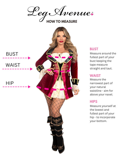 Leg Avenue womens Captivating Captain Halloween Pirate Costume, Multicolor, Large