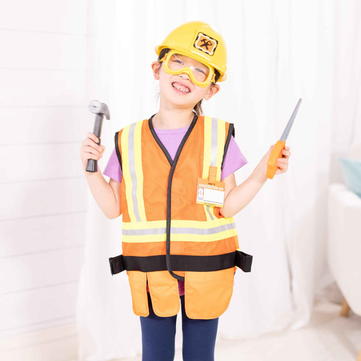 Melissa & Doug Construction Costume, Pretend Play Dress Up Set (6-Pc) Tools, Vest & Accessories, Role Play Toys for Kids 3+ 🍁 All In One Marketplace Canada