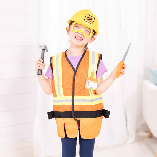 Melissa & Doug Construction Costume, Pretend Play Dress Up Set (6-Pc) Tools, Vest & Accessories, Role Play Toys for Kids 3+ 🍁 All In One Marketplace Canada