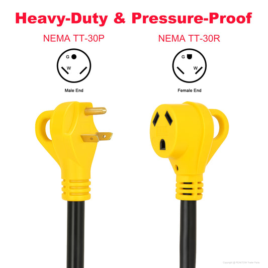 PEAKTOW PTR0111 RV Extension Cord 30Amp 25ft Power Supply Cable with LED Indicator, Grip Handle, and Cord Organizer ETL/cETL Listed 🍁 All In One Marketplace Canada