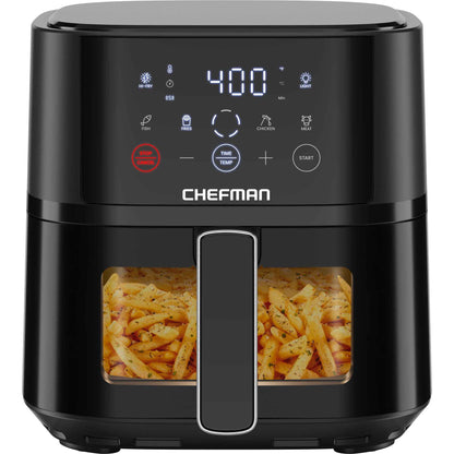 Chefman Air Fryer – 4 QT Compact Airfryer for Quick & Easy Meals, Features Hi-Fry Technology for Extra Crisp, Easy-View Window, Touch Controls with 4 Presets, Nonstick & Dishwasher Safe Basket - Black 🍁 All In One Marketplace Canada