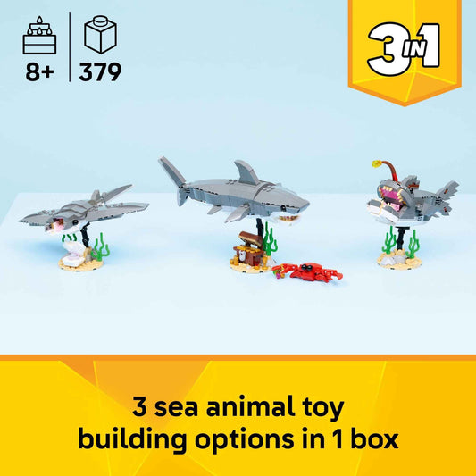 LEGO Creator Fierce Shark with a Treasure Chest Building Toy for Boys & Girls - Kids Build a Shark, Fish, or Manta Ray Animal Figure - Bedroom or Shelf Decor for Ages 8+ - 31381 🍁 All In One Marketplace Canada