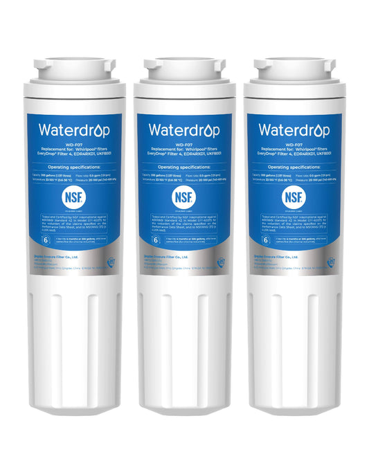 Waterdrop EDR4RXD1 Compatible with EveryDrop Filter 4, Whirlpool UKF8001, 4396395, Maytag UKF8001AXX-200, UKF8001AXX-750, WD-F07, Refrigerator Water Filter, 3 Filters 🍁 All In One Marketplace Canada
