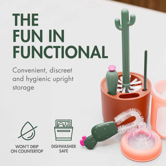 Boon Cacti Bottle Cleaning Brush Set, Terracotta , 4 Piece Set 🍁 All In One Marketplace Canada