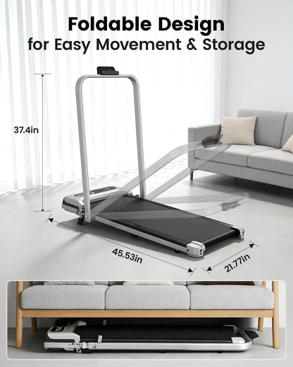 Yagud Walking Pad with 8% Incline, 3 in 1 Treadmill for Home & Office, 2.5HP Under Desk Treadmill with Handle, Portable Treadmill with Remote Control & Led Display, No Installation 🍁 All In One Marketplace Canada