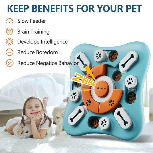 FOXMM Interactive Dog Treat Puzzle Toys for IQ Training & Mental Stimulating,Fun Slow Feeder,Large Medium Small Dogs Enrichment Toys with Squeak Design 🍁 All In One Marketplace Canada
