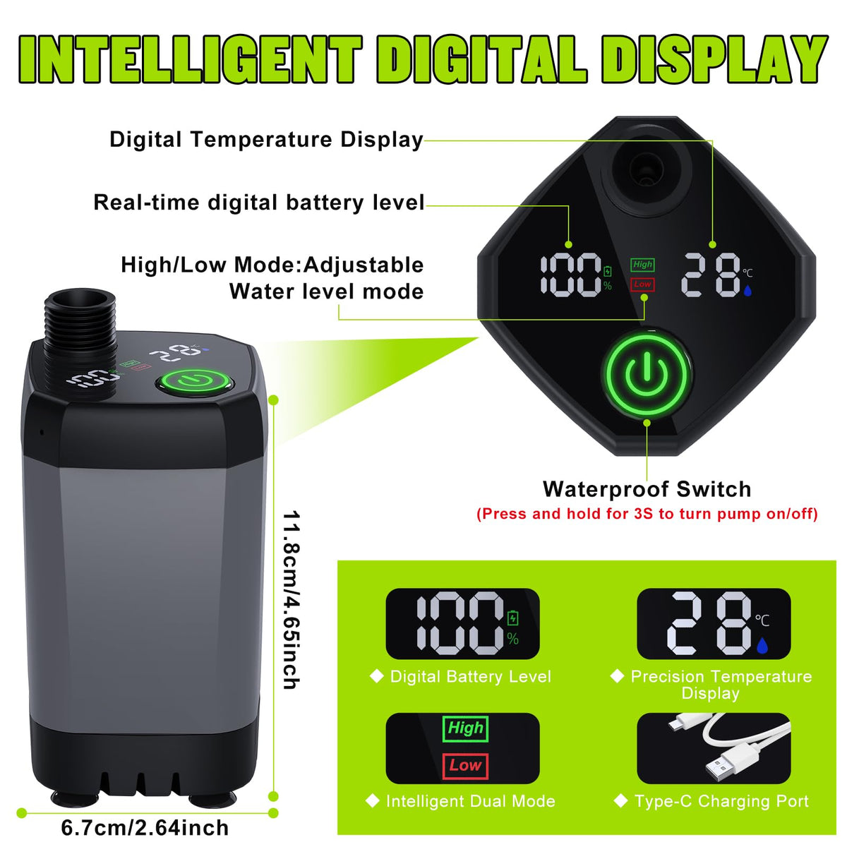 Portable Shower for Camping, [Long-Lasting] Spopal 6000mAh Rechargeable Camping Shower with Intelligent LED Display, 4 Spray Modes, IPX7 Waterproof Outdoor Shower Kit for Hiking, Travel, Car, Pet 🍁 All In One Marketplace Canada