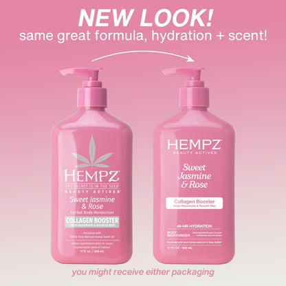 HEMPZ Body Lotion - Sweet Jasmine & Rose Daily Moisturizing Cream, Shea Butter Hand and Body Moisturizer - Hemp Lotion - Skin Care Products, Hemp Seed Oil - 17 oz. 🍁 All In One Marketplace Canada