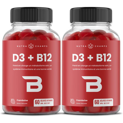 Vitamin D3 1000 IU + B12 1000mcg Per Serving | Chewable Vitamins B & D Gummies for Adults, Kids, Women & Men | Enhanced With Folate for Energy & Immunity | 120 Gummies 🍁 All In One Marketplace Canada
